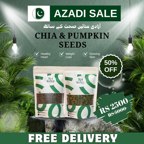 AZADI SALE | Chia & Pumpkin Seeds - 2 in 1 Energy Booster Combo (440g each) – Superfood for Energy, Weight Loss & Heart Health.